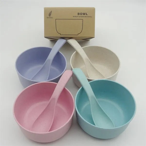 Wheat Straw Rice Bowl With Spoon