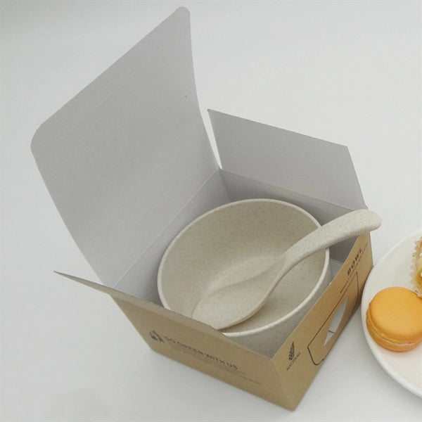 Wheat Straw Rice Bowl With Spoon