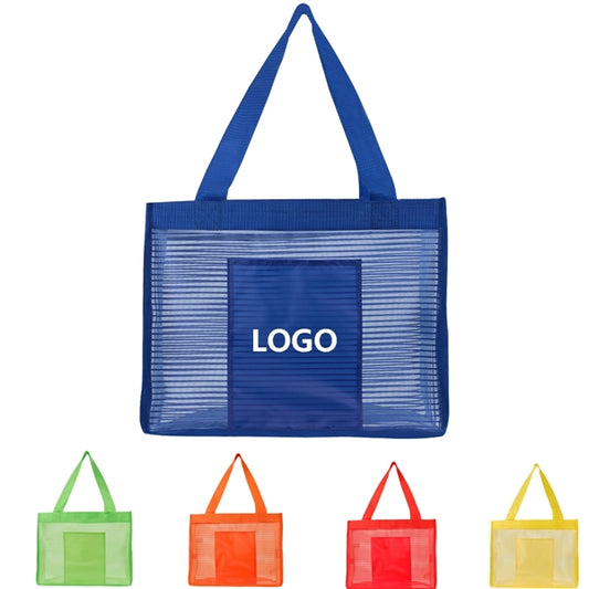 Mesh Beach Tote Bag with Zipper