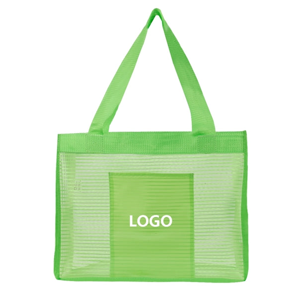 Mesh Beach Tote Bag with Zipper