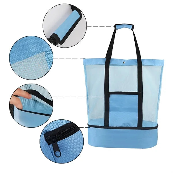 Mesh Beach Tote Cooler Bag