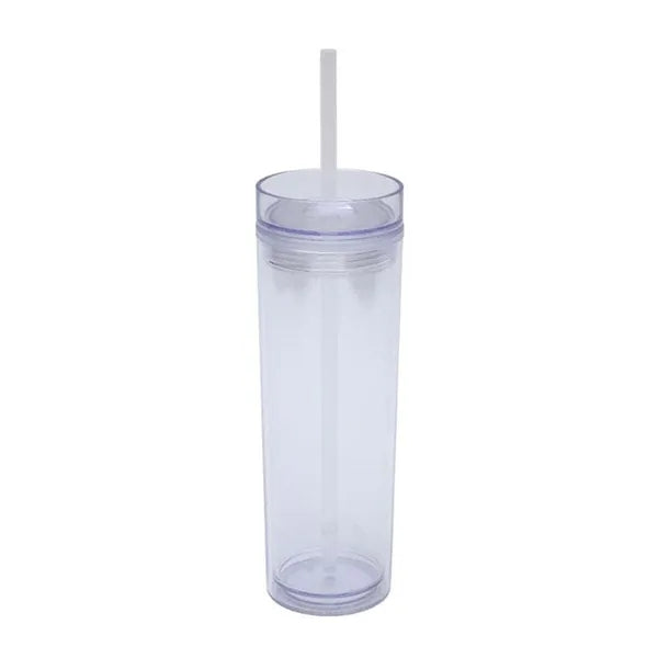 Double Wall 16 Oz Coffee Tumbler With Straw
