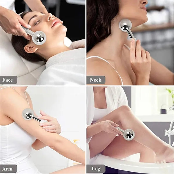 Stainless steel face massage care ice ball