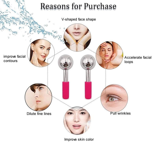 Stainless steel face massage care ice ball