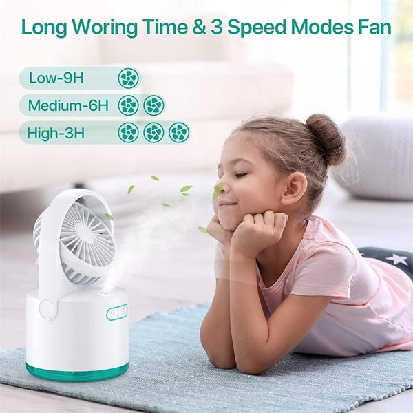 Portable 2 In 1 Desktop Office Cooling Water Misting Fan