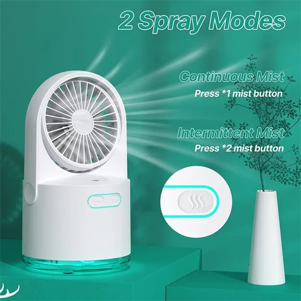 Portable 2 In 1 Desktop Office Cooling Water Misting Fan
