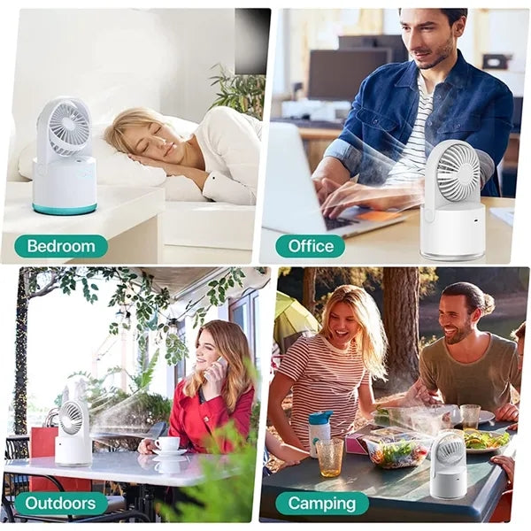 Portable 2 In 1 Desktop Office Cooling Water Misting Fan