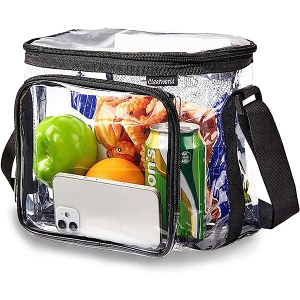 Clear Lunch Bag with Shoulder Strap (9"x8"x6")