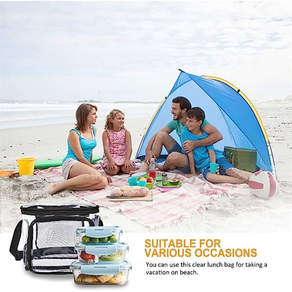 Clear Lunch Bag with Shoulder Strap (9"x8"x6")