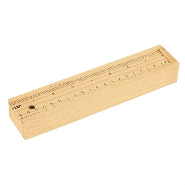 12-Piece Colored Pencil Set In Wooden Ruler Box