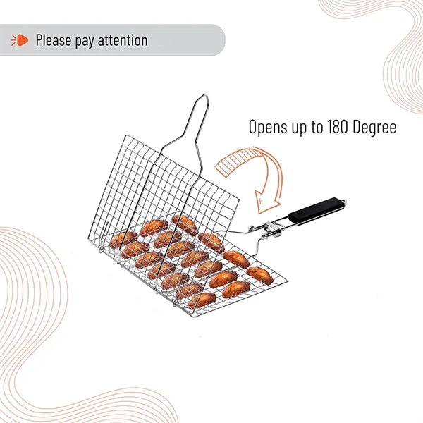 Outdoor Barbecue BBQ Stainless Steel Large Grilling Baskets