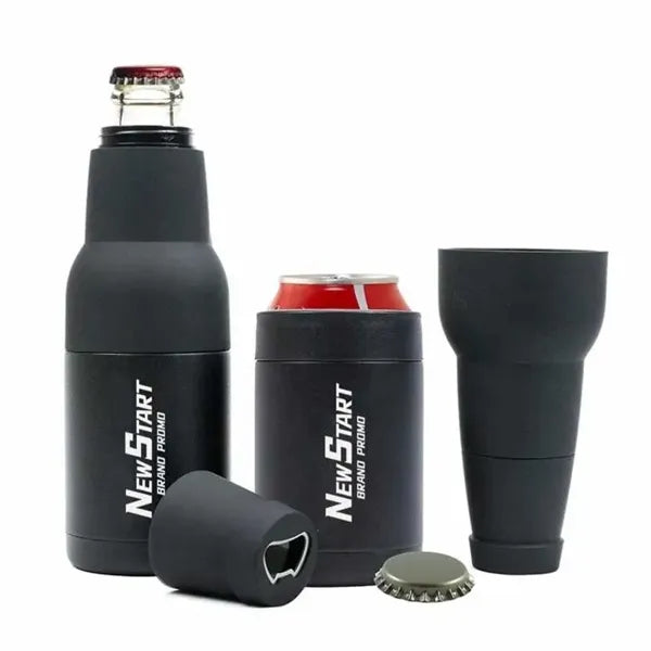 12oz. 3 in1 Beer Can Cooler Holder w/ Built-in Opener