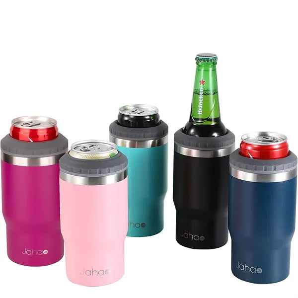 14oz. 4-in-1 Beer/ Bottle Can Cooler Holder w/ 2 Lids