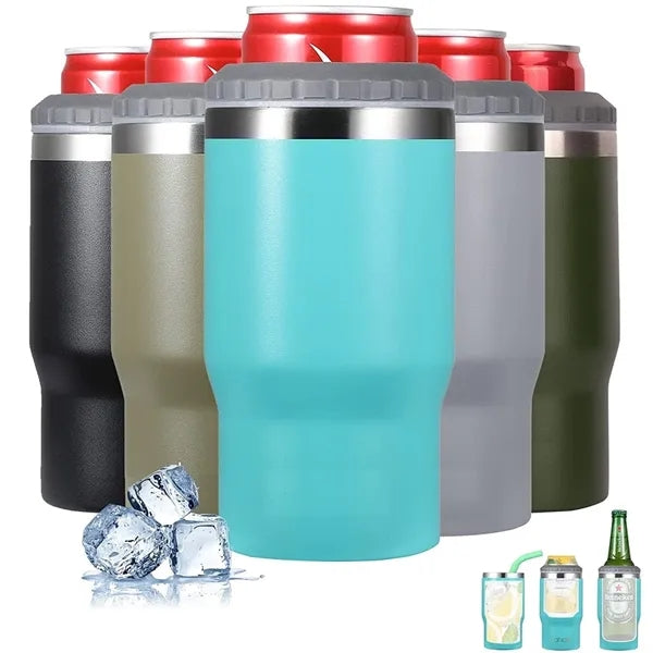 14oz. 4-in-1 Beer/ Bottle Can Cooler Holder w/ 2 Lids