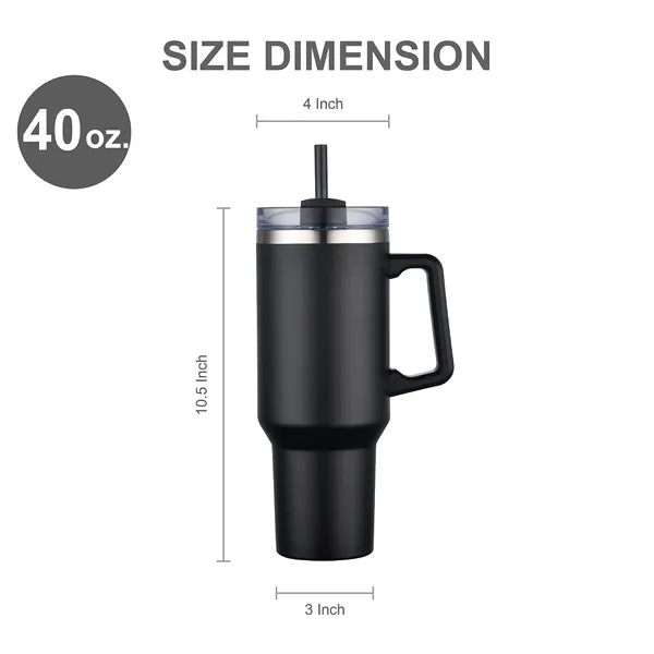40oz. Travel Stainless Vacuum Insulated mug w/ handle