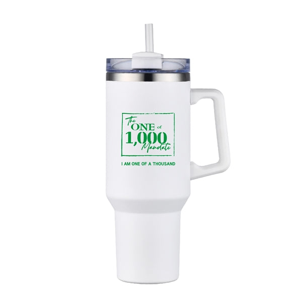 40oz. Travel Stainless Vacuum Insulated mug w/ handle