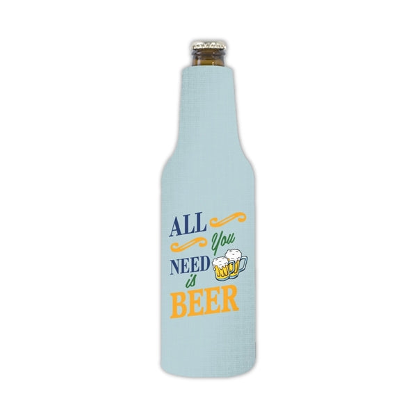 Full Color Zipper Fabric Bottle Coolie