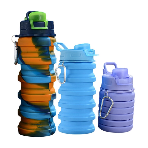 17 Oz. Rainbow Collapsible Water Bottle with Carabiner