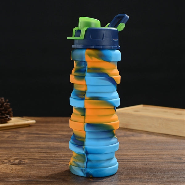 17 Oz. Rainbow Collapsible Water Bottle with Carabiner