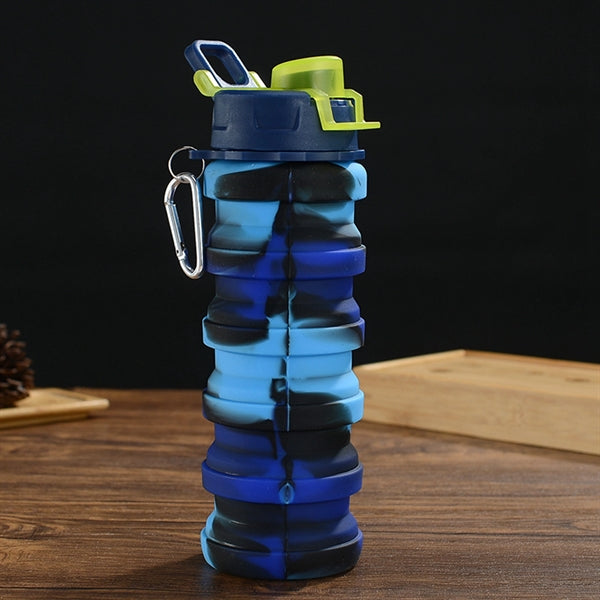 17 Oz. Rainbow Collapsible Water Bottle with Carabiner