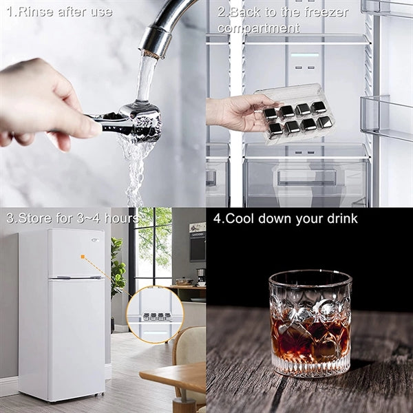 Stainless Steel Ice Cubes for Whiskey