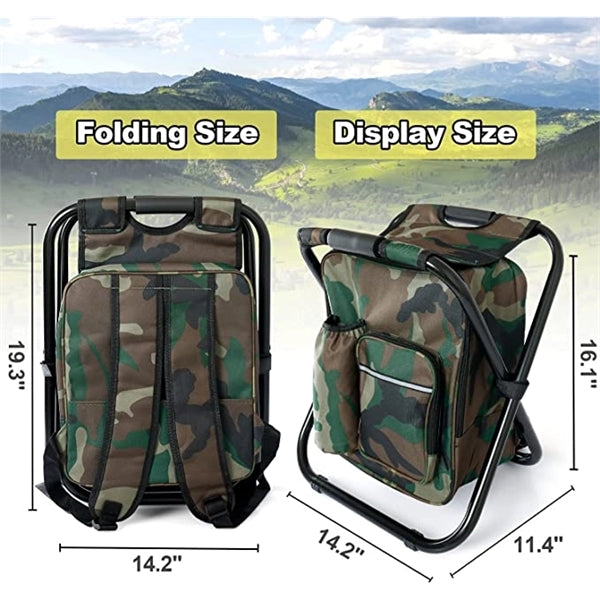 Backpack Cooler Chair, Folding Seat Stool
