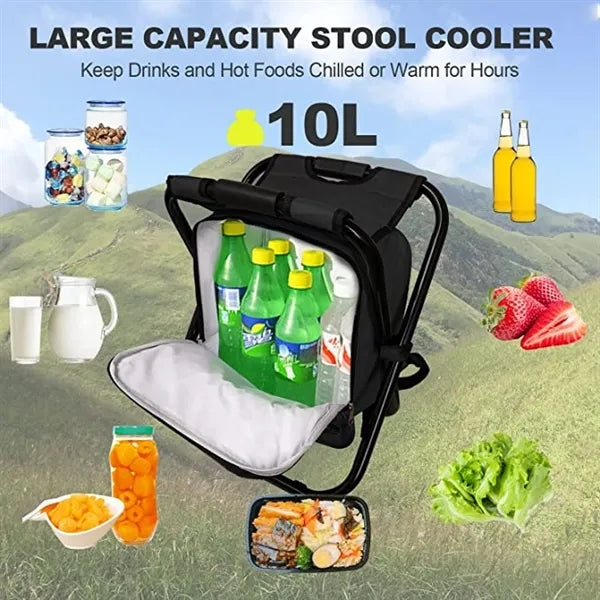 Backpack Cooler Chair, Folding Seat Stool
