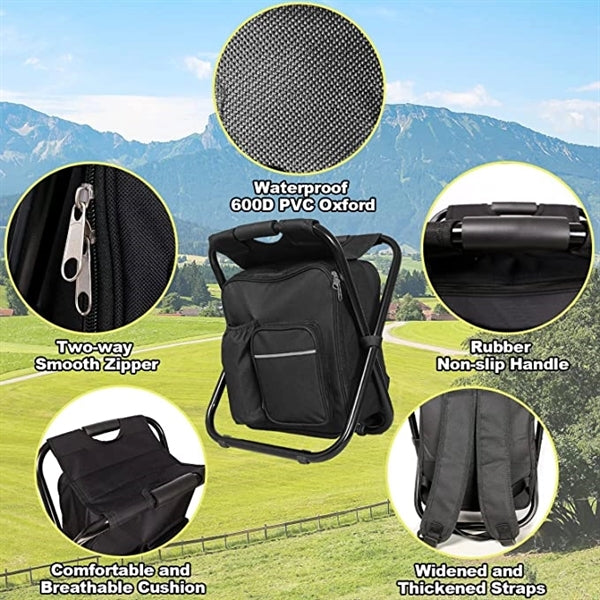 Backpack Cooler Chair, Folding Seat Stool