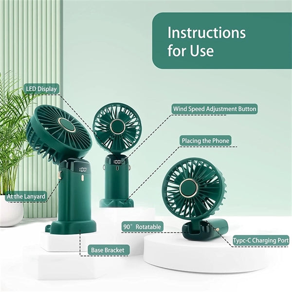 Rechargeable Mini Handheld Pocket Hanging Neck Cooling Fan