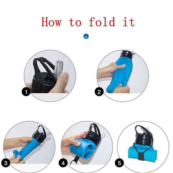 20oz Foldable Silicone Water Bottle