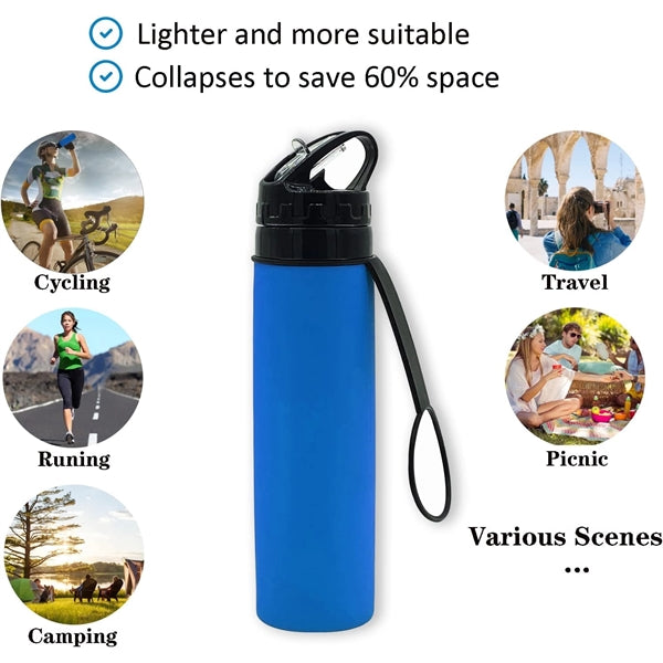 20oz Foldable Silicone Water Bottle