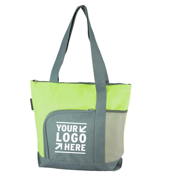 Two-tone Zippered Tote Bag