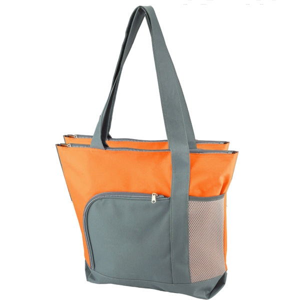 Two-tone Zippered Tote Bag