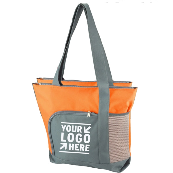 Two-tone Zippered Tote Bag