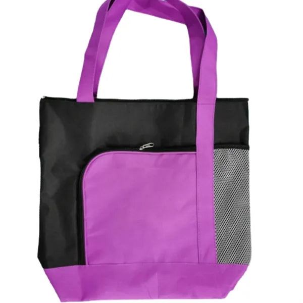Two-tone Zippered Tote Bag