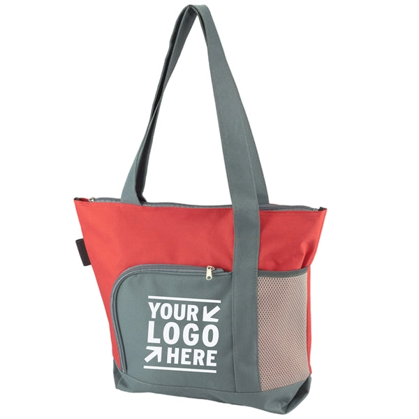 Two-tone Zippered Tote Bag