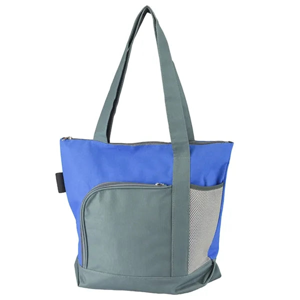 Two-tone Zippered Tote Bag
