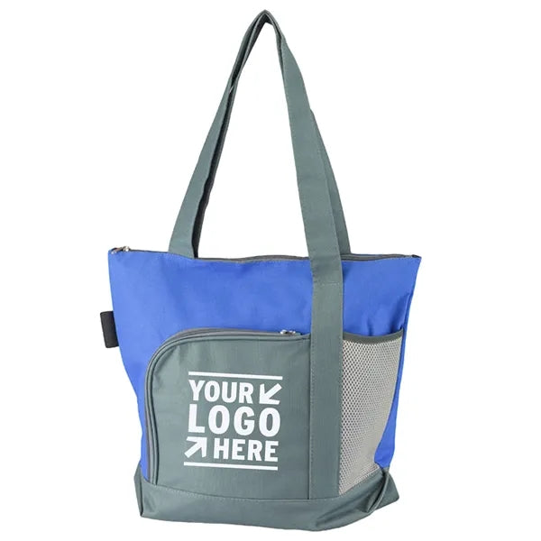 Two-tone Zippered Tote Bag