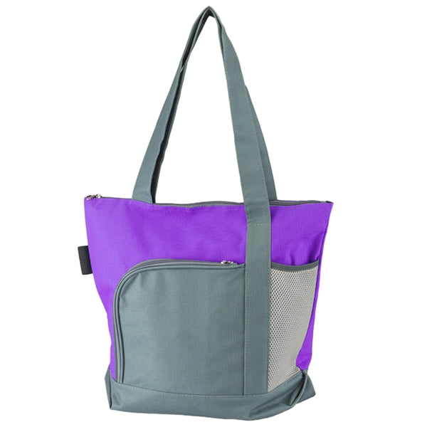 Two-tone Zippered Tote Bag