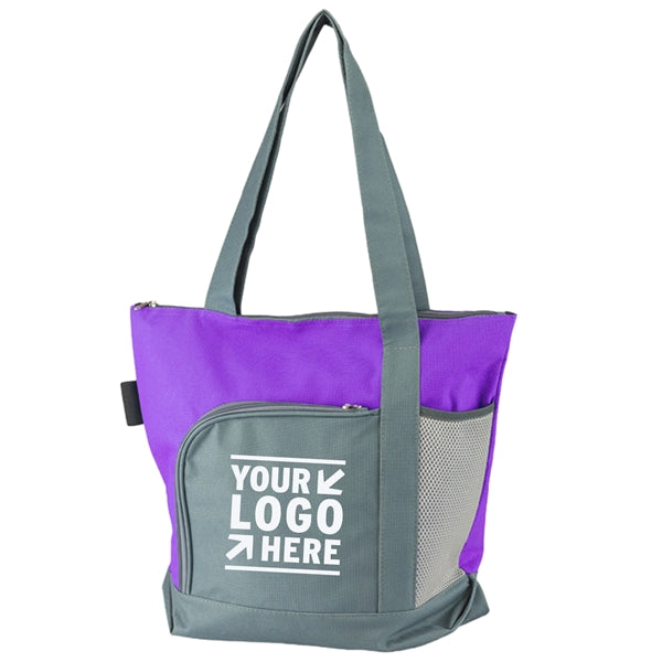 Two-tone Zippered Tote Bag