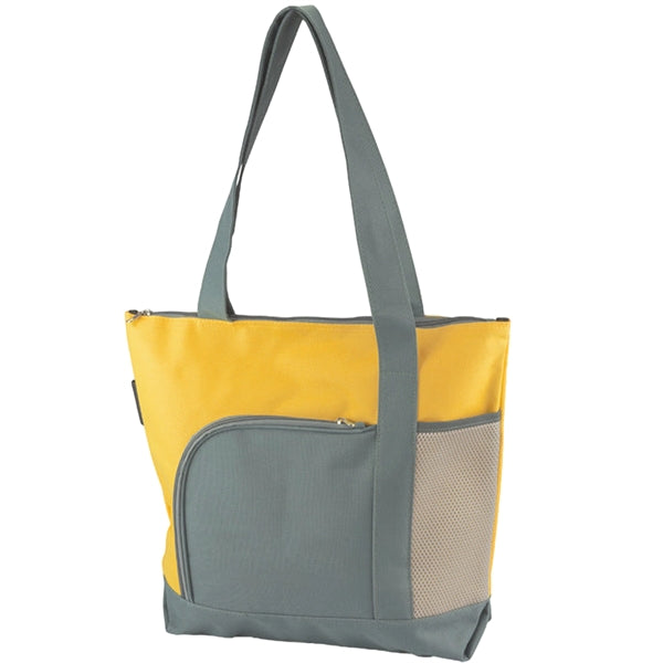 Two-tone Zippered Tote Bag