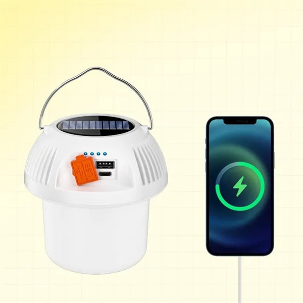 Solar Type-C Rechargeable LED Camping Lantern Tent Light