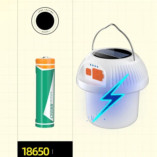 Solar Type-C Rechargeable LED Camping Lantern Tent Light