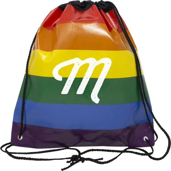 Jumbo Rainbow Drawstring Backpack Bag