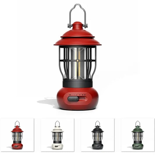 Type-C Rechargeable Camping Lantern Vintage Night Light Lamp