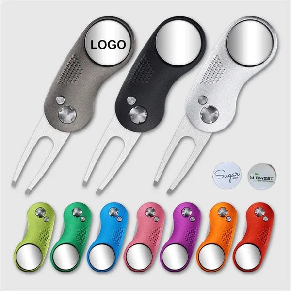 Golf Divot Repair Tool Foldable Stainless Steel Switchblade