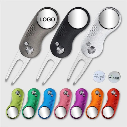 Golf Divot Repair Tool Foldable Stainless Steel Switchblade