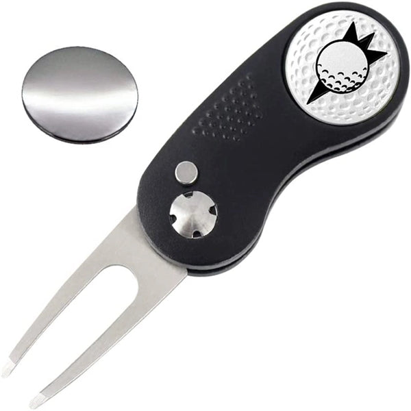 Golf Divot Repair Tool Foldable Stainless Steel Switchblade
