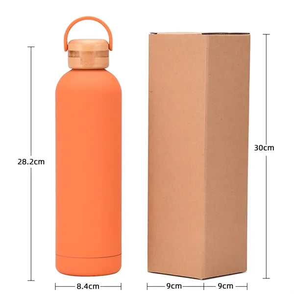 1L Insulated Water Bottle With Bamboo Lid