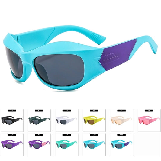 Y2K Futuristic Wrap Around Sunglasses UV Protection Shield